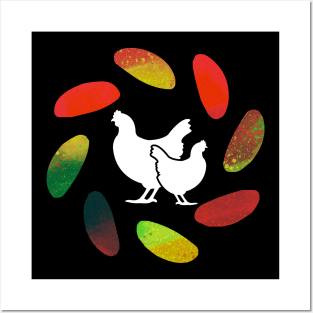 Funny Farmer Chicken Egg Cycle Agriculture Gift Posters and Art